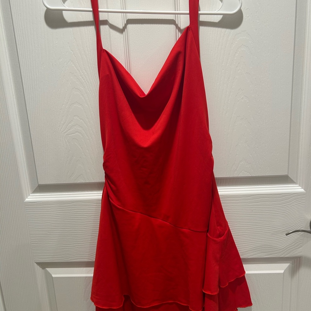 Vibrant Red Sleeveless Dress